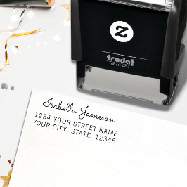 Moderne Rücksendeadresse Minimalistischer Name Permastempel