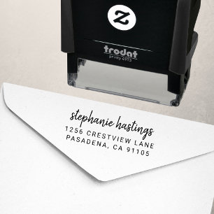 Moderne Rücksendeadresse Minimalistischer Script A Permastempel