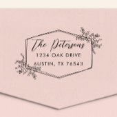 Moderne Rücksendeadresse mit Blumenrahmen Permastempel
