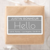 Moderne Rücksendeadresse mit dem Wort "Hallo" Grau (Insitu)