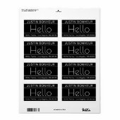Moderne Rücksendeadresse mit dem Wort "Hallo" Schw (Vorne)