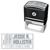 Moderne Rücksendeadresse mit Monogramm-Name oder U Permastempel (Beispiel)