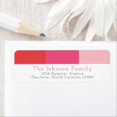 Moderne Rücksendeadresse mit Preppy Red Pink Strip (Insitu)