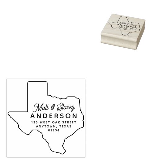 Moderne Rücksendeadresse mit schick-schick-TEXAS-S Gummistempel (Stempel)