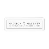 Moderne Rücksendeadresse mit schlichtem Herzen (Vorne)