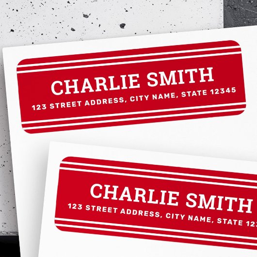 Moderne Rücksendeadresse mit weißen Linien