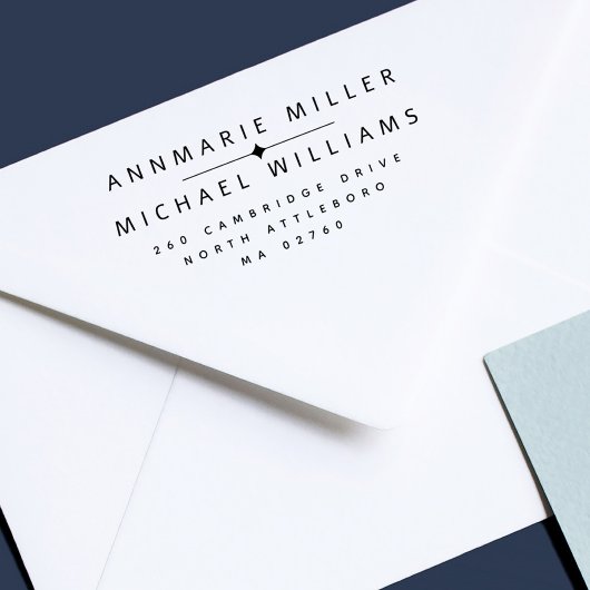 Moderne Rücksendeadresse mit zwei Namen Permastempel