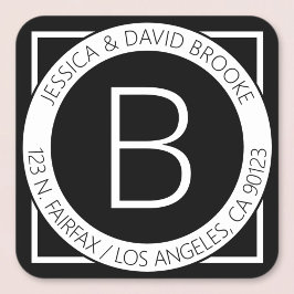 Moderne Rücksendeadresse oder Produktpalette Quadratischer Aufkleber