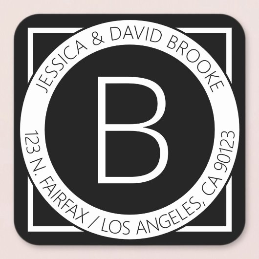 Moderne Rücksendeadresse oder Produktpalette Quadratischer Aufkleber