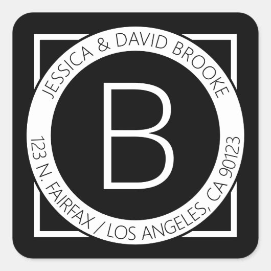 Moderne Rücksendeadresse oder Produktpalette Quadratischer Aufkleber (Vorderseite)