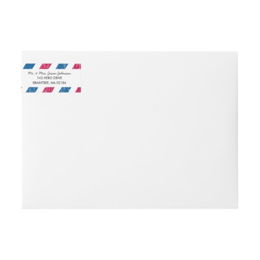 Moderne Rücksendeadresse Rot und Blau (Vorderseite)