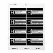 Moderne Rücksendeadresse Schwarz/Weiß (Vorne)