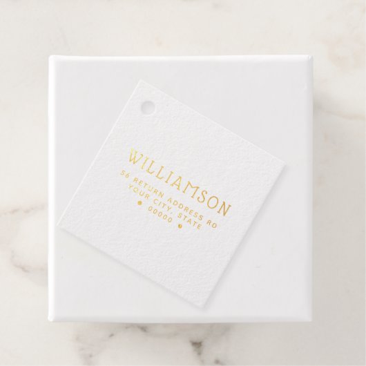 Moderne Rücksendeadresse selbstfärbend Geschenkanhänger (Mit Box)