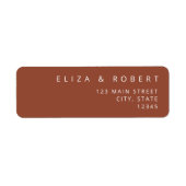 Moderne Rücksendeadresse Terracotta Wedding (Vorne)