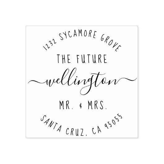 Moderne Rücksendeadresse "The Future Mr & Mrs." Gummistempel (Prägung)