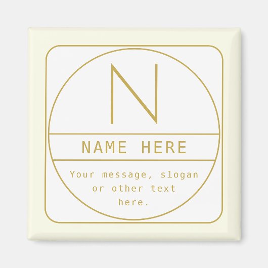 Moderne Rücksendeadresse und Monogramm | Dunkelbra Magnet (Vorne)