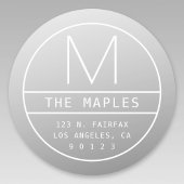 Moderne Rücksendeadresse und Monogramm | Gradient  Runder Aufkleber