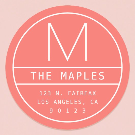 Moderne Rücksendeadresse und Monogramm | Lebende K Runder Aufkleber