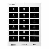 Moderne Rücksendeadresse und Monogramm | Schwarz Adressaufkleber (Vorne)