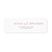 Moderne Rücksendeadresse von Braut und Bräutigam (Vorne)