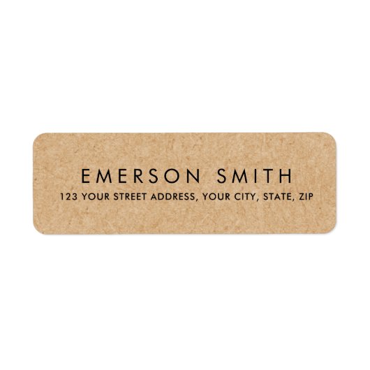 Moderne Rücksendeadresse von Kraft-Papier (Vorne)