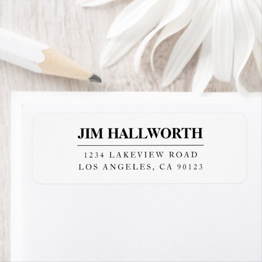 Moderne Rücksendeadresse Weiß und Schwarz (Insitu)