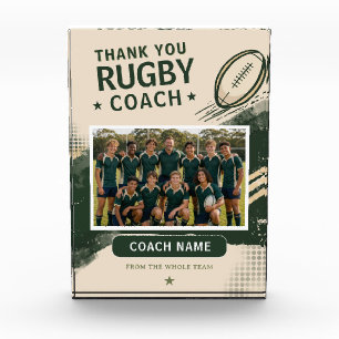 Moderne Rugby-Mannschaftsfoto Coach Fotoblock
