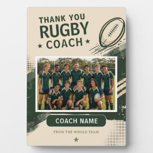 Moderne Rugby-Mannschaftsfoto Coach Fotoplatte