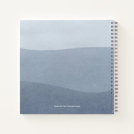 Moderne Ruhe Blaugraue Abstrakte Landschaft Notizblock (Rückseite)