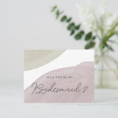 Moderne Ruhe | Einladung von Bridesmaid Postkarte (Stehend Vorderseite)