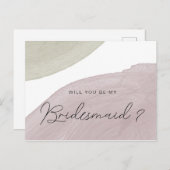 Moderne Ruhe | Einladung von Bridesmaid Postkarte (Vorne/Hinten)