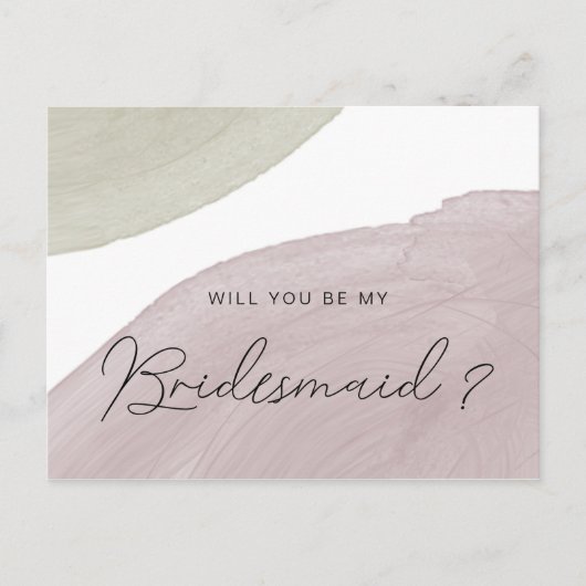 Moderne Ruhe | Einladung von Bridesmaid Postkarte (Vorderseite)