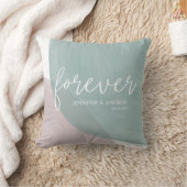 Moderne Ruhe | Hochzeitsmonogramm-Kissen Kissen (Decke)