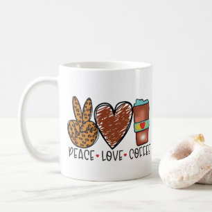 Moderne Ruhe, Liebe, Kaffeetyppografie Kaffeetasse