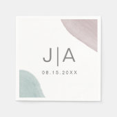 Moderne Ruhe | Monogram Paper Napkin Serviette (Vorderseite)