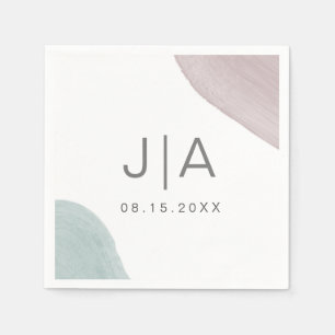 Moderne Ruhe Monogram Paper Napkin Serviette