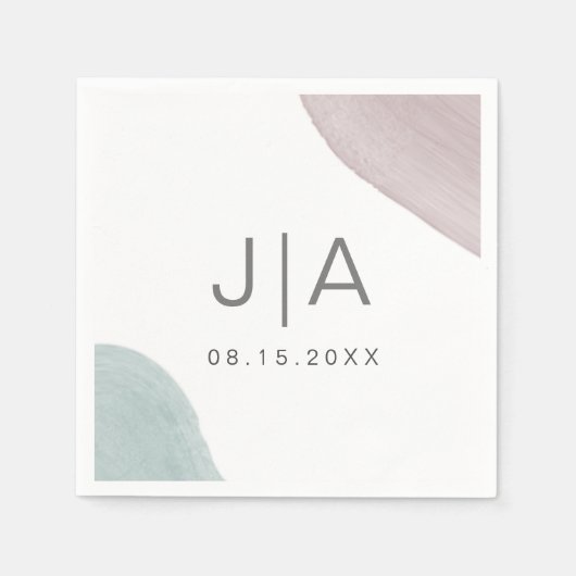 Moderne Ruhe | Monogram Paper Napkin Serviette (Vorderseite)