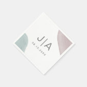 Moderne Ruhe | Monogram Paper Napkin Serviette (Ecke)