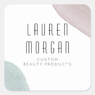 Moderne Ruhe | Monogramm-Aufkleber Quadratischer Aufkleber