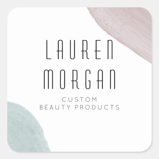 Moderne Ruhe | Monogramm-Aufkleber Quadratischer Aufkleber (Vorderseite)