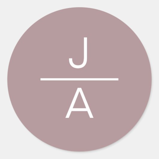 Moderne Ruhe | Monogramm Rundkleber Runder Aufkleber (Vorderseite)