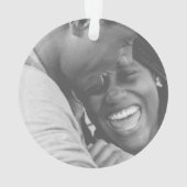 Moderne Ruhe und Freude Personalisiertes Foto Ornament (Rückseite)