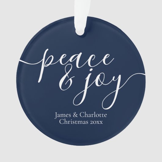 Moderne Ruhe und Freude Personalisiertes Foto Ornament (Vorderseite)