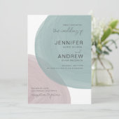 Moderne Ruhe Wasserfarbenhochzeit Einladung (Stehend Vorderseite)