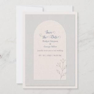 Moderne ruhige Arch-Botanik-Minimal-Hochzeit Einladung