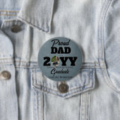 Moderne runde blaue graue Foto stolzer Vater Absol Button (Beispiel)