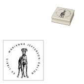 Moderne runde Ex Libris Windhund-Hundebuch Gummistempel (Stempel)