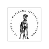 Moderne runde Ex Libris Windhund-Hundebuch Gummistempel (Prägung)