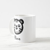 Moderne runde süße Katzen Gesicht Kaffeetasse (Vorderseite Links)