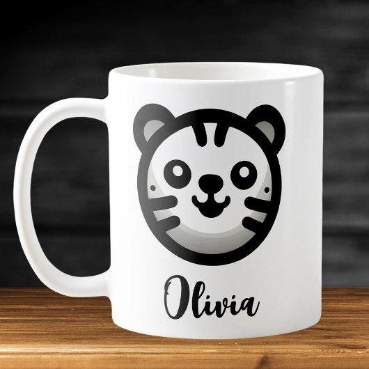 Moderne runde süße Katzen Gesicht Kaffeetasse